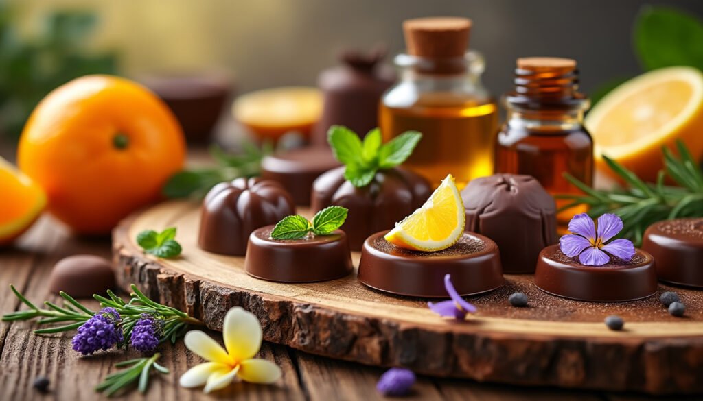 découvrez l'innovation bien-être avec nos chocolats aromatisés à base d'huiles essentielles. offrez-vous une expérience gustative unique, alliant le plaisir du chocolat à les bienfaits des arômes naturels pour une pause gourmande saine et relaxante.