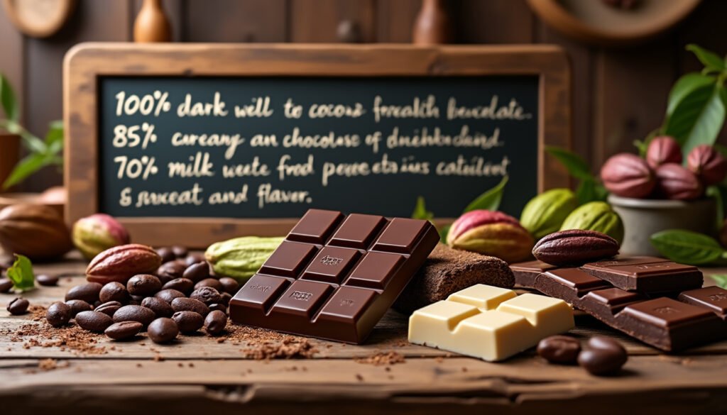 découvrez tout ce qu'il faut savoir sur les pourcentages de cacao dans le chocolat. apprenez comment ces pourcentages influencent le goût, la texture et la qualité du chocolat, et trouvez les meilleures options pour satisfaire vos envies chocolatées.