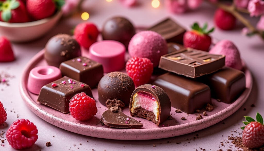 découvrez le chocolat rose, également connu sous le nom de ruby chocolate. cette délicieuse innovation chocolatée se distingue par sa couleur unique et son goût fruité. apprenez tout sur son origine, ses ingrédients et comment l'utiliser dans vos recettes préférées.