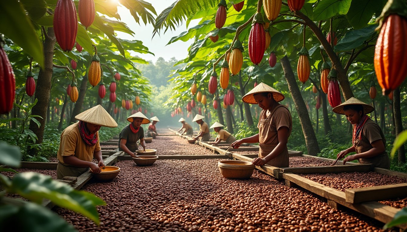 découvrez le fascinant parcours du cacao, de sa culture dans les plantations jusqu'à la fabrication des délicieuses tablettes de chocolat. plongez dans les secrets de ce processus artisanal et savourez chaque étape de ce voyage gourmand.