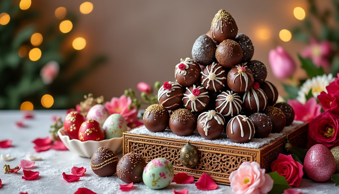 découvrez notre sélection exquise de chocolats de fête, avec des spécialités uniques pour noël, pâques et la saint-valentin. offrez des délices gourmands et partagez des moments inoubliables en savourant des créations chocolatées faites avec passion.