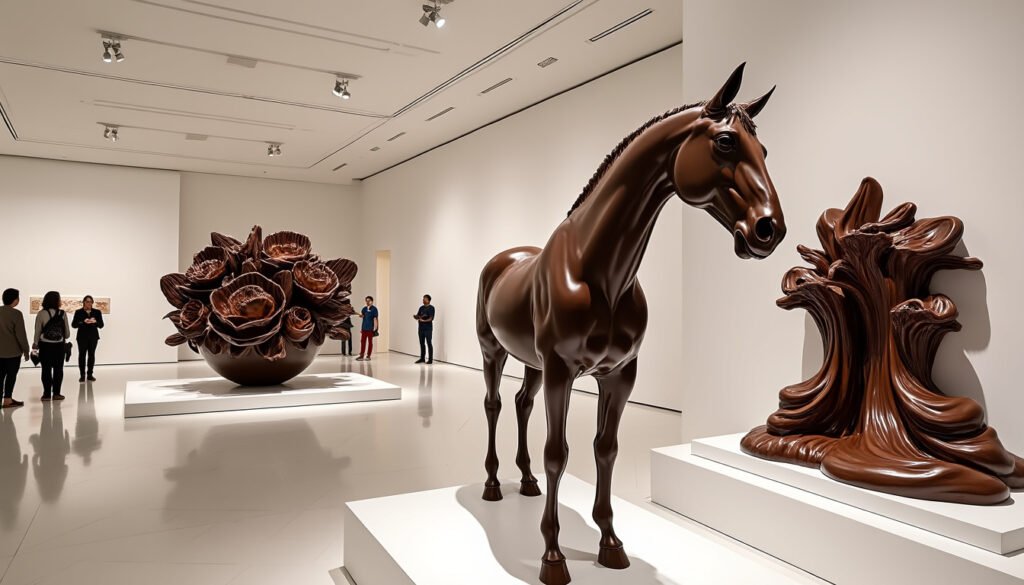 découvrez l'univers fascinant des sculptures et œuvres d'art en chocolat, où l'artisanat rencontre la gourmandise. plongez dans un monde de créativité sucrée, avec des créations époustouflantes qui émerveillent les yeux et ravissent les papilles. explorez l'art du chocolat sous toutes ses formes et laissez-vous inspirer par ces chefs-d'œuvre comestibles.