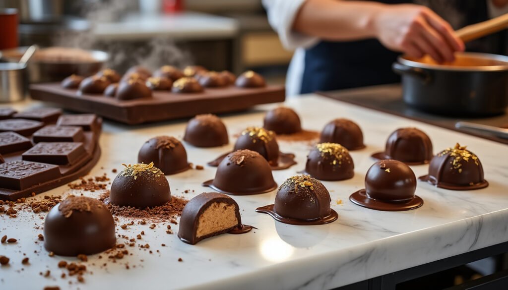 découvrez l'art de réaliser des pralines et bonbons au chocolat comme un vrai professionnel. apprenez des techniques pratiques et des recettes délicieuses pour impressionner vos proches avec des créations chocolatières raffinées et savoureuses.