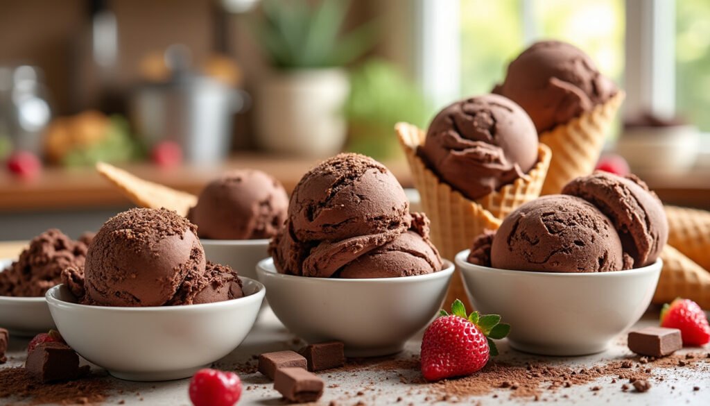 découvrez des recettes délicieuses et faciles de glaces et sorbets au chocolat maison. réveillez vos papilles avec des saveurs intenses et crémeuses, parfaites pour un dessert rafraîchissant. préparez-vous à impressionner vos amis et famille avec des créations glacées irrésistibles!