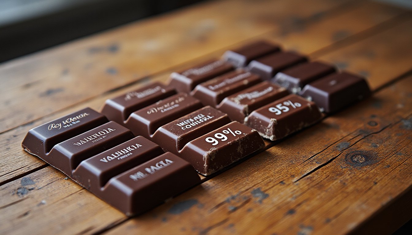découvrez notre guide complet sur le pourcentage de chocolat noir, de 35% à 99%. apprenez à choisir le chocolat idéal selon vos goûts et à comprendre les différences entre les teneurs en cacao.