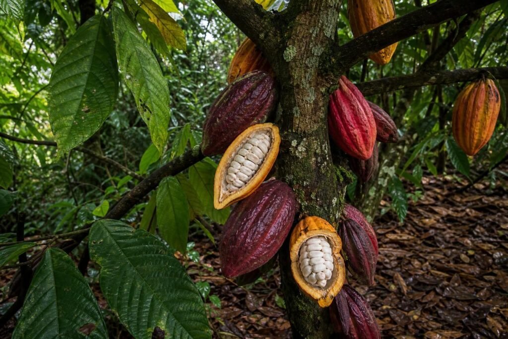 découvrez l'origine du cacao, du cacaoyer à la récolte des cabosses, et suivez le parcours fascinant de la fève de cacao, ingrédient essentiel du chocolat.